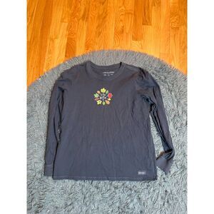Life Is Good Blue Long Sleeve Top Size L
